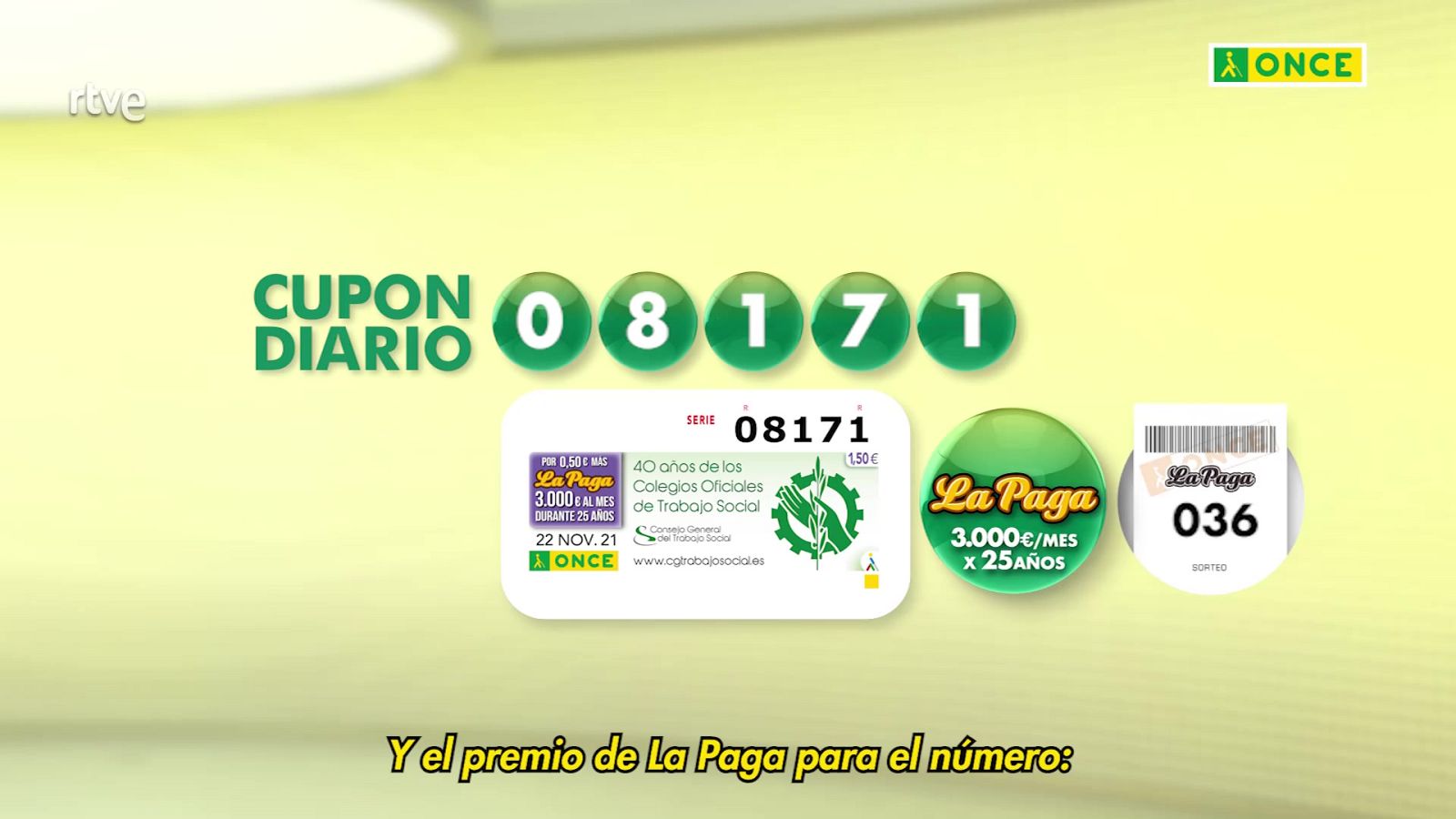 Sorteo ONCE - 22/11/21 - ver ahora