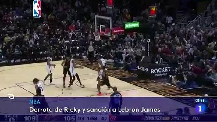 Telediario Matinal - Un partido de sanción para James y dos para Stewart tras su encontronazo en el Pistons - Lakers