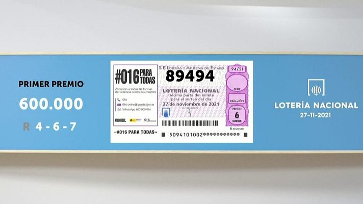 SELAE - Sorteo de la Lotería Nacional del 27/11/2021