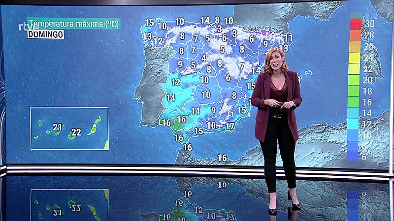 Precipitaciones localmente fuertes o persistentes en el área Cantábrica. Nevadas en cotas bajas de la mitad norte peninsular - ver ahora