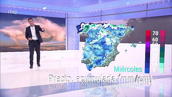 El tiempo - Intervalos de viento fuerte y/ o rachas muy fuertes en los litorales gallego y cantábrico, Pirineos, Ampurdán, entorno del bajo Ebro, Baleares, entorno de Alborán y Canarias occidentales