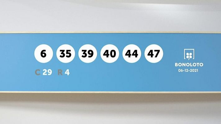 SELAE - Sorteo de la Lotería Bonoloto del 06/12/2021