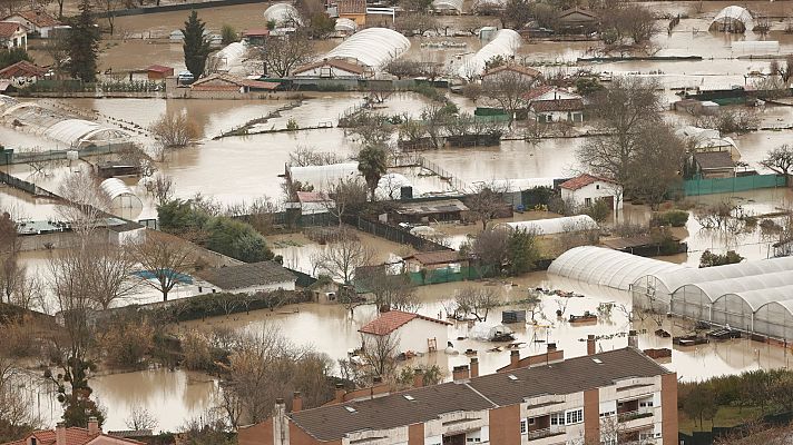 Telediario 1 - El temporal de lluvias deja una víctima mortal en Navarra