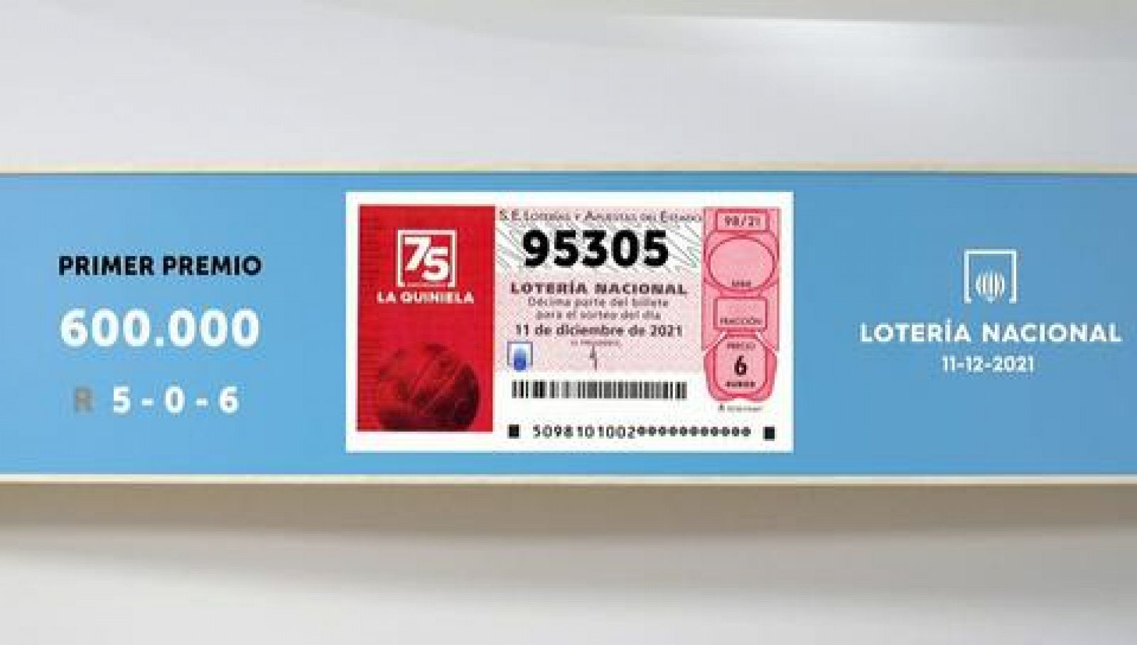 Sorteo de la Lotería Nacional del 11/12/2021 - Ver ahora