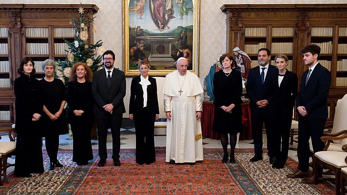 El papa recibe a Yolanda Díaz en el Vaticano