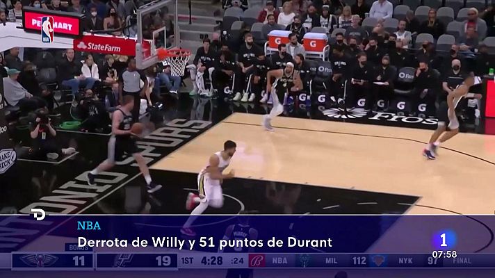 Informativo 24h - Kevin Durant, estrella de la jornada en la NBA con 51 puntos