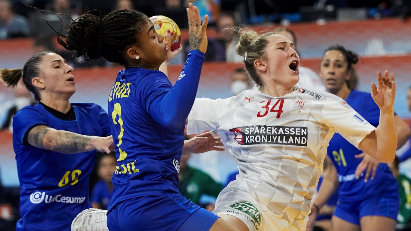 Balonmano femenino. 1/4 final: Dinamarca - Brasil
