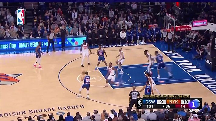 Telediario Matinal - Curry se convierte en el máximo triplista de la historia de la NBA