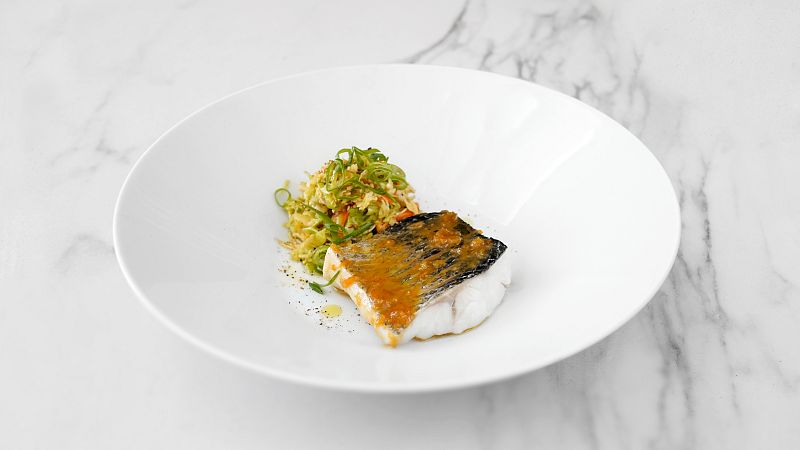 Lubina con ensaladita japonesa recet�n navide�o de Gipsy Chef