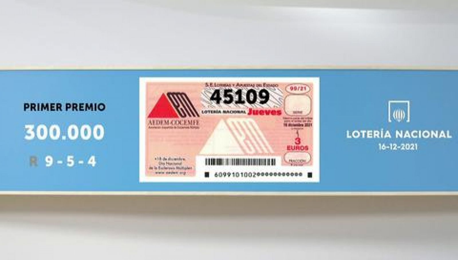 Sorteo de la Lotería Nacional del 16/12/2021 - Ver ahora