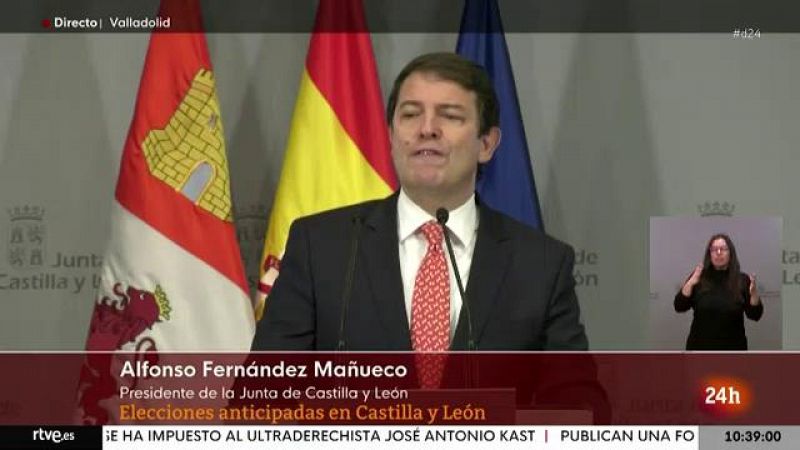 Fernández Mañueco culpa a Cs de "deslealtad" y de romper el pacto de Gobierno - Ver ahora