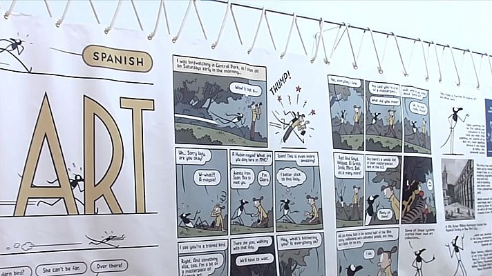 Telediario 2 - La influencia española sobre Estados Unidos a través de una exposición de viñetas