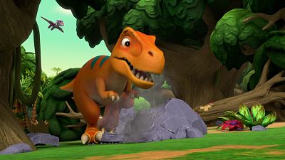 Dino-Rescate: La Patrulla salva a un dinosaurio dolorido (en