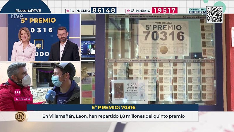 Villamañán celebra un quinto premio de la Lotería de Navidad 