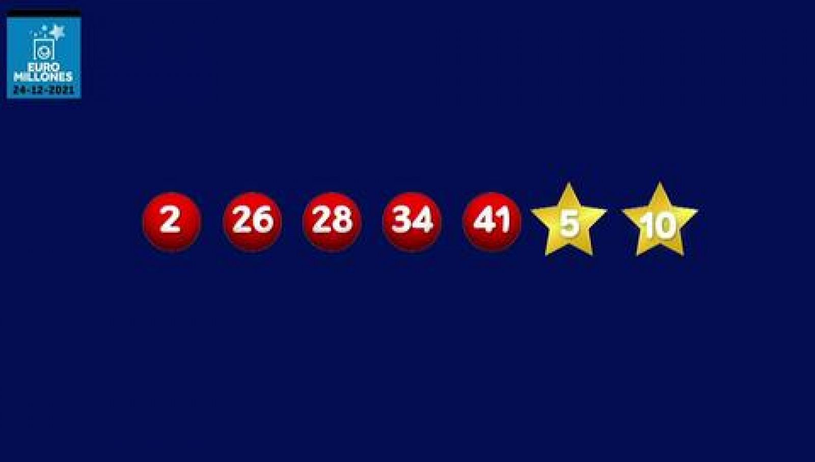 Sorteo de la Lotería Euromillones del  24/12/2021 - Ver ahora