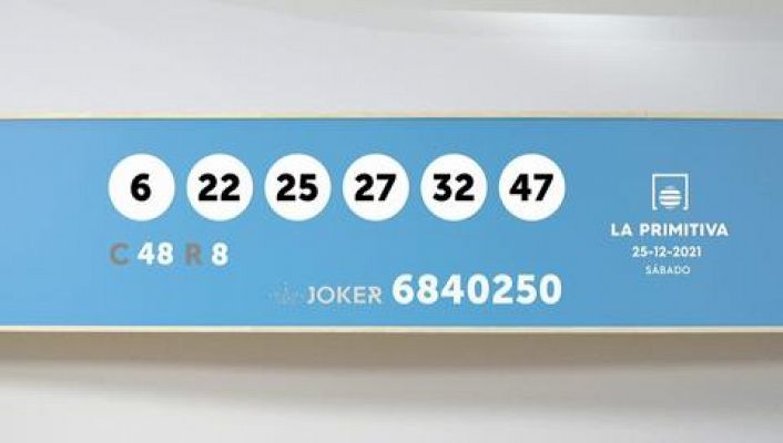 Sorteo de la Lotería Primitiva y Joker del 25/12/2021 