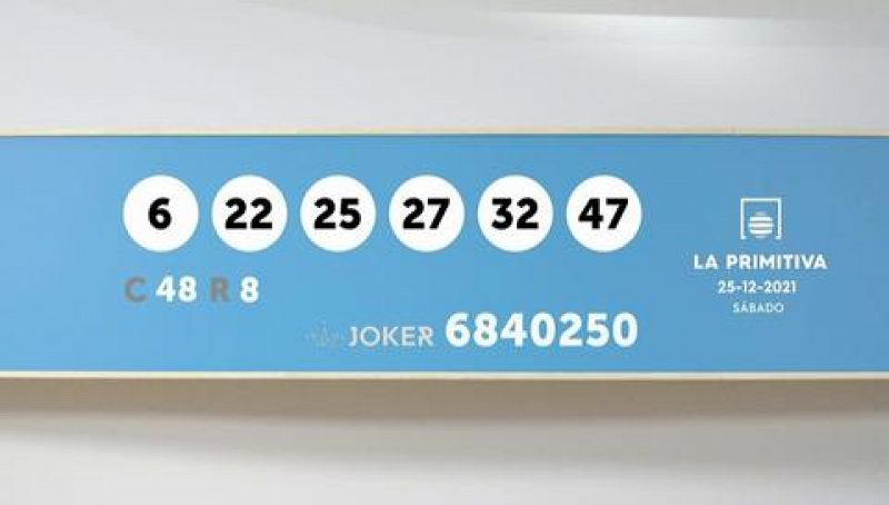 Sorteo de la Lotería Primitiva y Joker del 25/12/2021 - Ver ahora