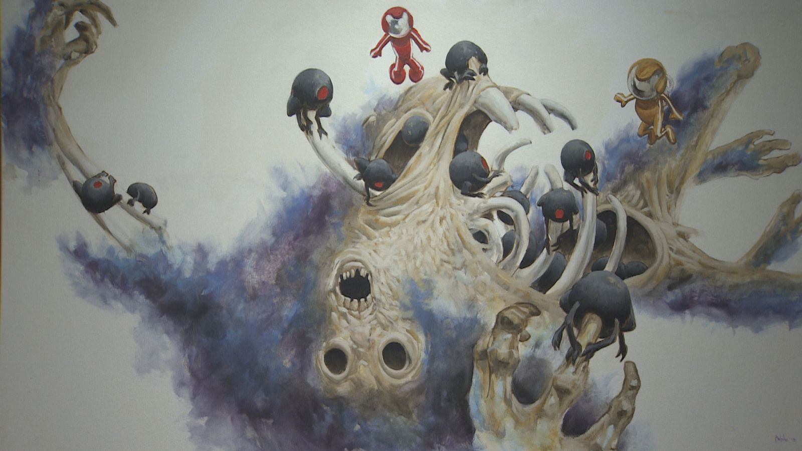 Tres jóvenes exponen en Murcia con tres tendencias artísticas: Arte abstracto, figuración realista o ilustración pictórica inspirada en la de los años 80