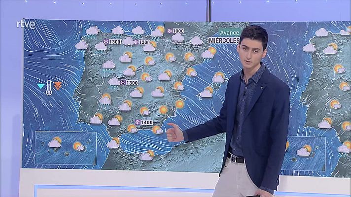 El tiempo - Viento fuerte del suroeste en Galicia y la cordillera Cantábrica