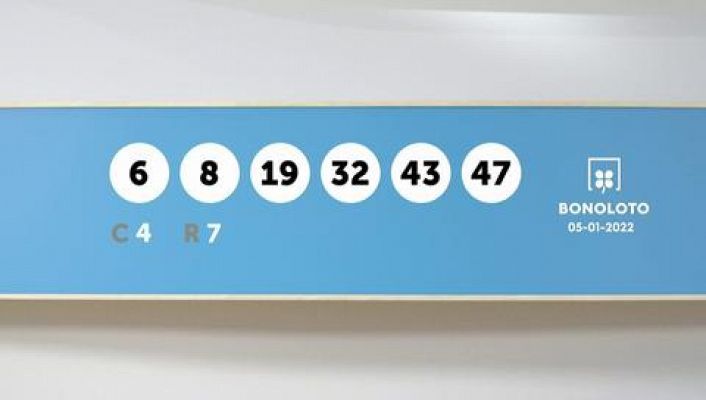 SELAE - Sorteo de la Lotería Bonoloto del 05/01/2022