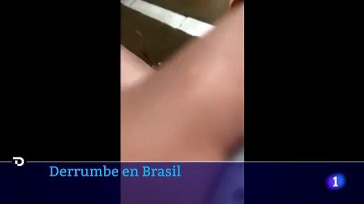 Telediario Fin de Semana - Una roca gigantesca cae sobre un lago en Brasil