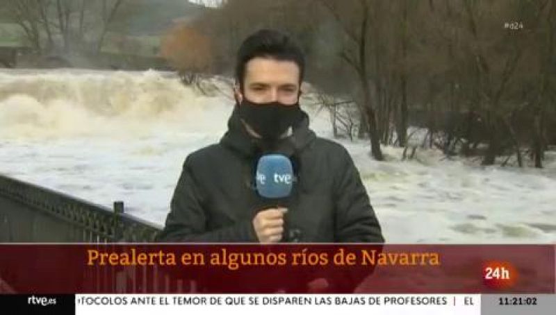 El desbordamiento de los ríos en Navarra por las lluvias provoca inundaciones