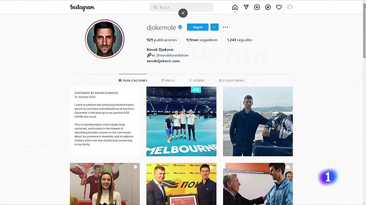 Telediario 1 - Djokovic admite que hubo "un error" en su documentación para entrar a Australia