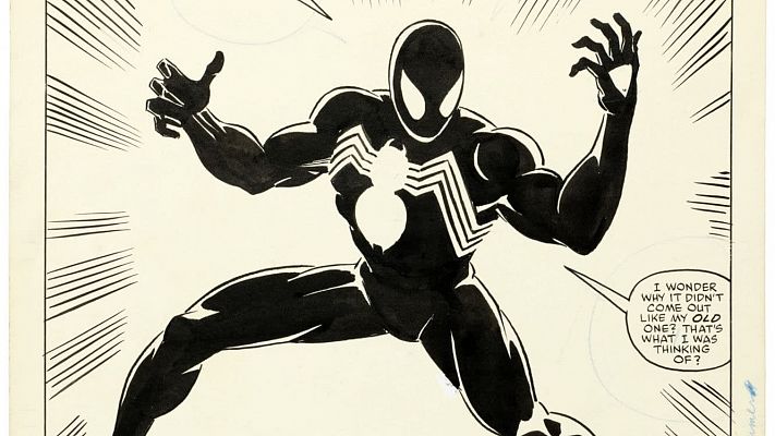 Subastan por 3,36 millones de dólares la página donde aparecía el traje negro de Spider-Man