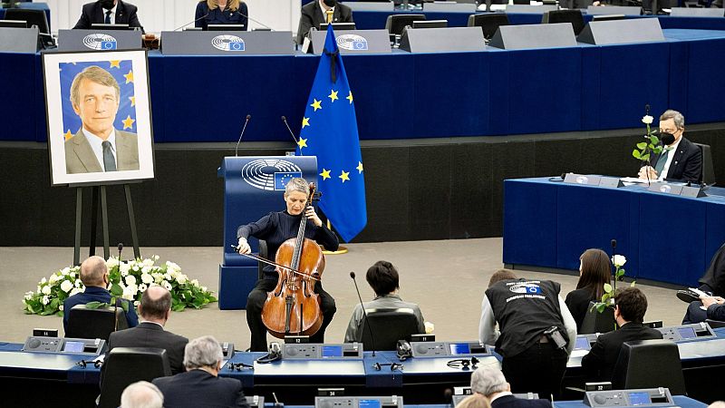 Homenaje a Sassoli en el primer pleno del Parlamento Europeo de 2022