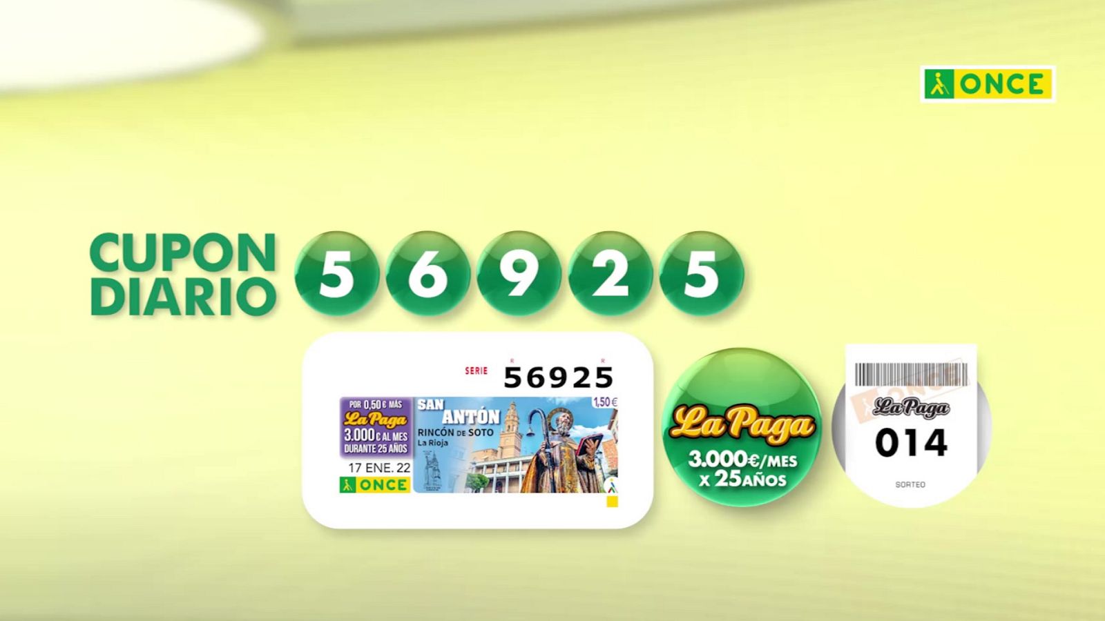 Sorteo ONCE - 17/01/22 - ver ahora