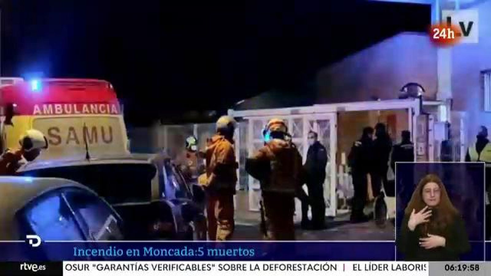 Mueren cinco personas en un incendio en Moncada