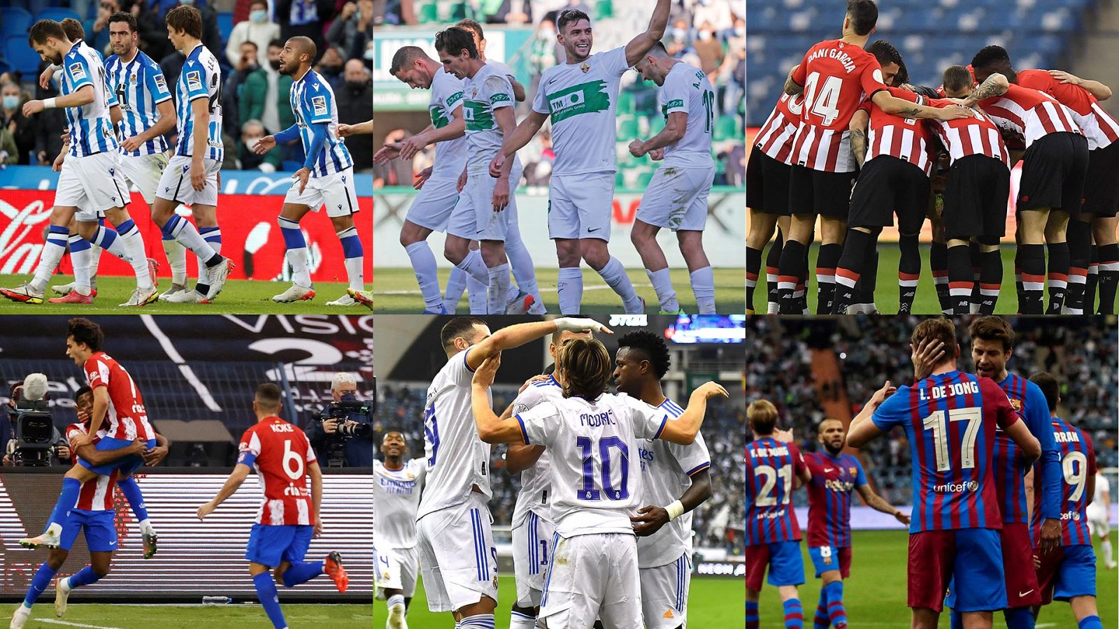 Real-Atlético, Elche-Madrid y Athletic-Barça, duelos destacados para completar los octavos de Copa