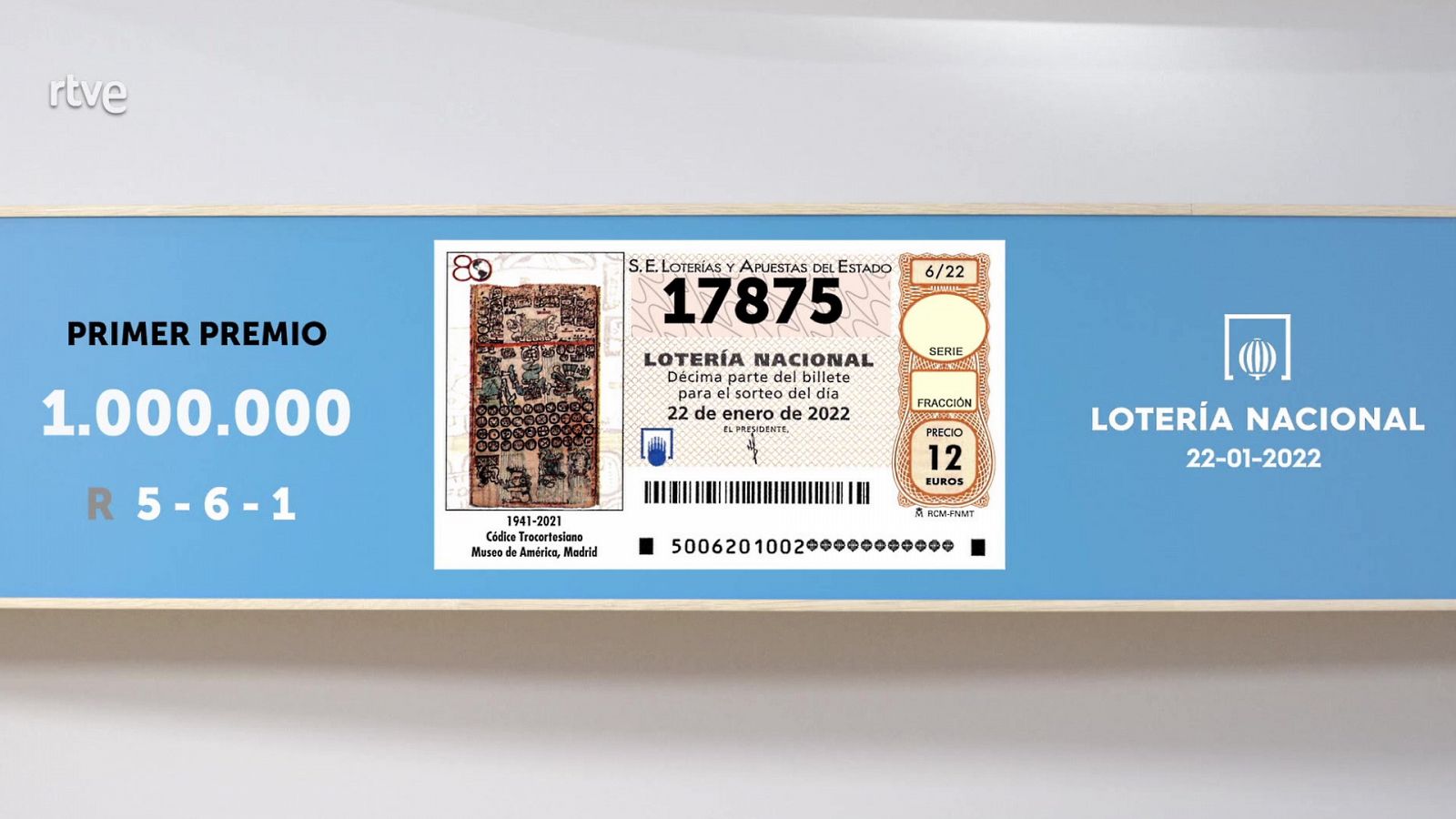 Sorteo de la Lotería Nacional: 22/01/2022