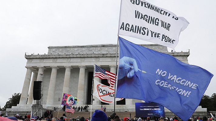 Telediario Fin de Semana - Manifestación contra la vacunación obligatoria en EE.UU.
