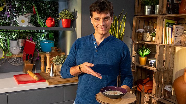 Sergio cocina - Crema de salmón y puerro