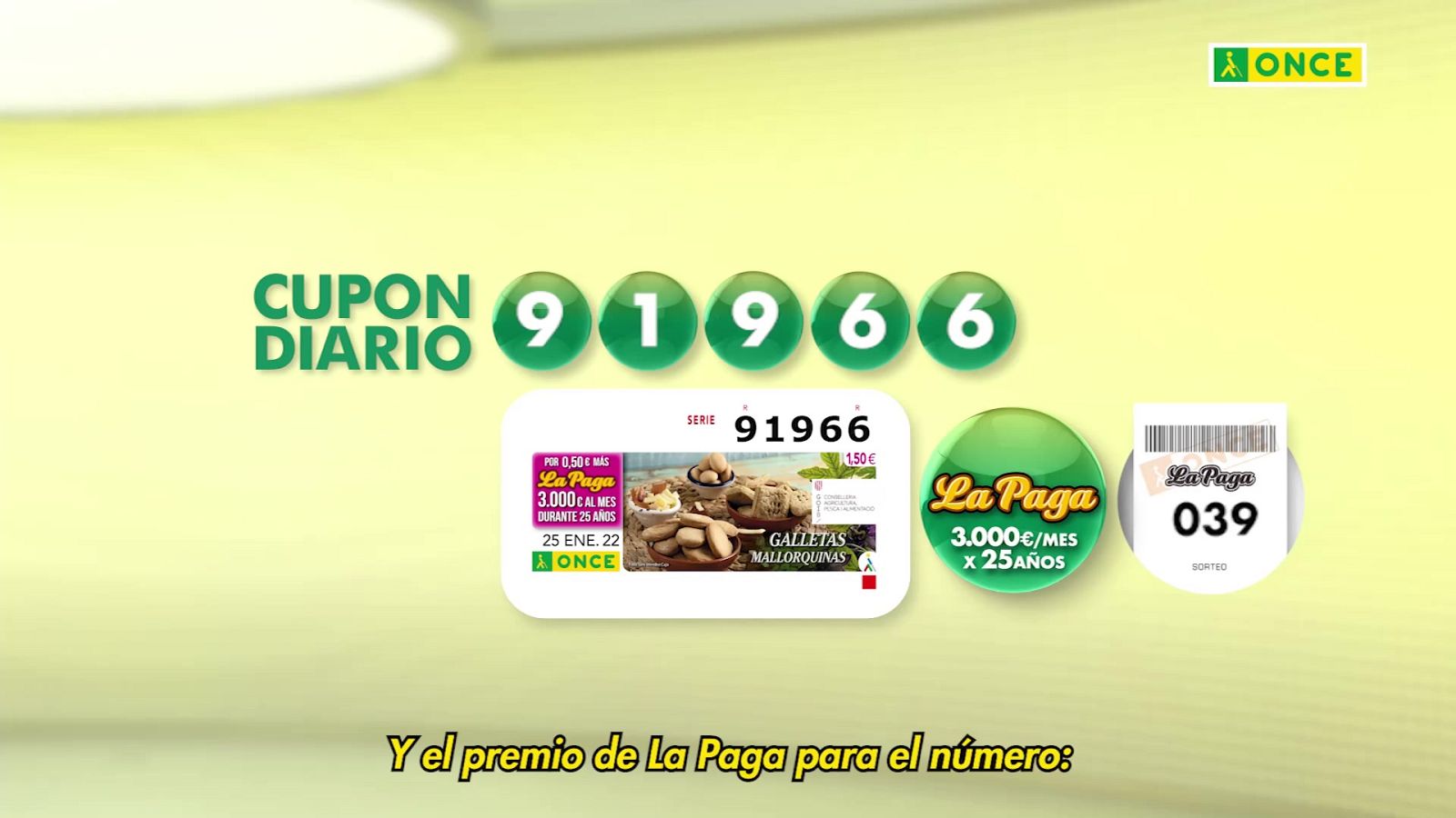 Sorteo ONCE - 25/01/22 - ver ahora