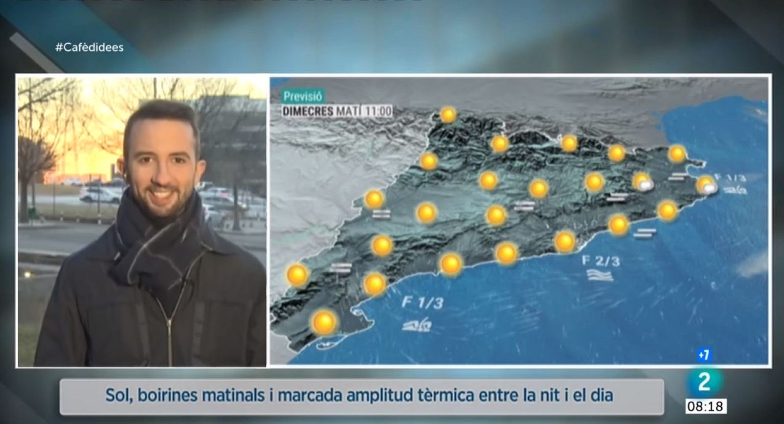 El Temps (26/01/2022) - Cel serè, boirines matinals, notable inversió tèrmica i marcada diferència de temperatures entre el dia i la nit