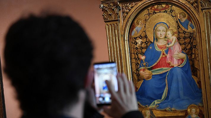 Telediario 2 - Empiezan los trabajos de restauración de 'La Virgen de la Humildad', el famoso cuadro de Fra Angelico