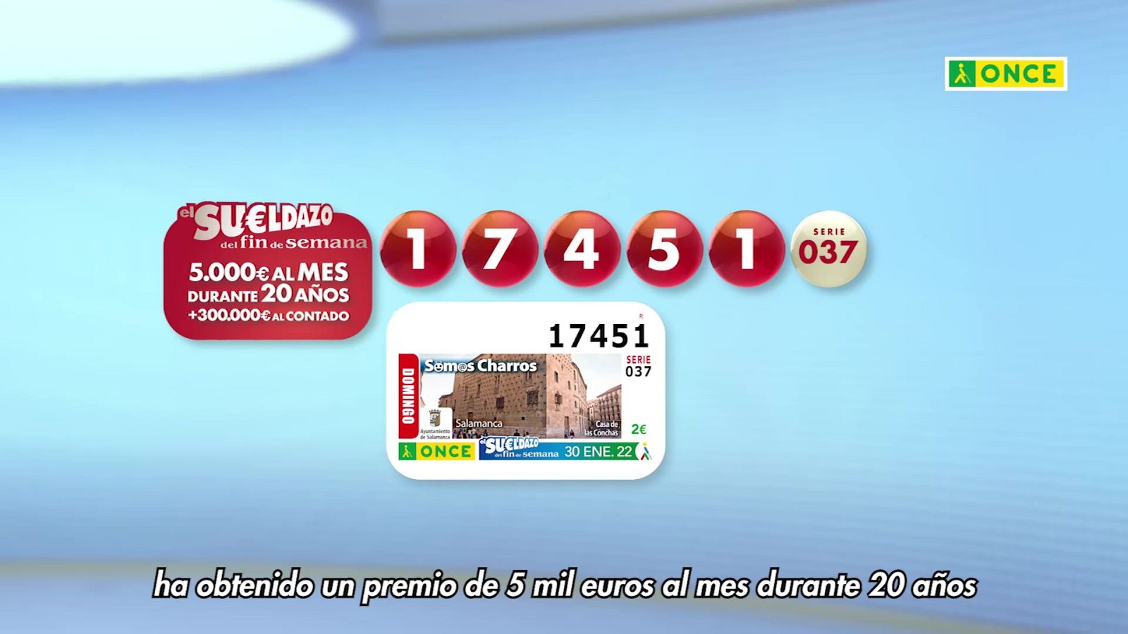 Sorteo ONCE - 30/01/22 - ver ahora