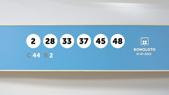SELAE - Sorteo de la Lotería Bonoloto del 31/01/2022