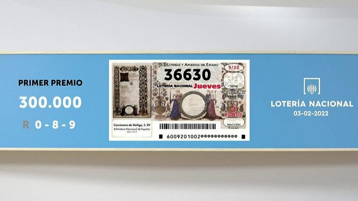 SELAE - Sorteo de la Lotería Nacional del 03/02/2022