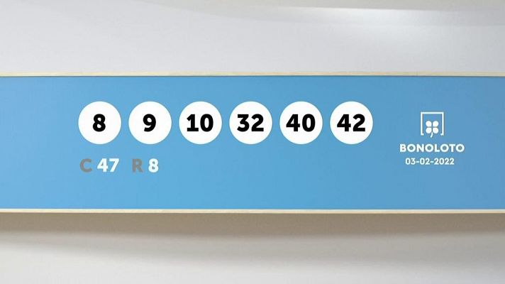 SELAE - Sorteo de la Lotería Bonoloto del 03/02/2022