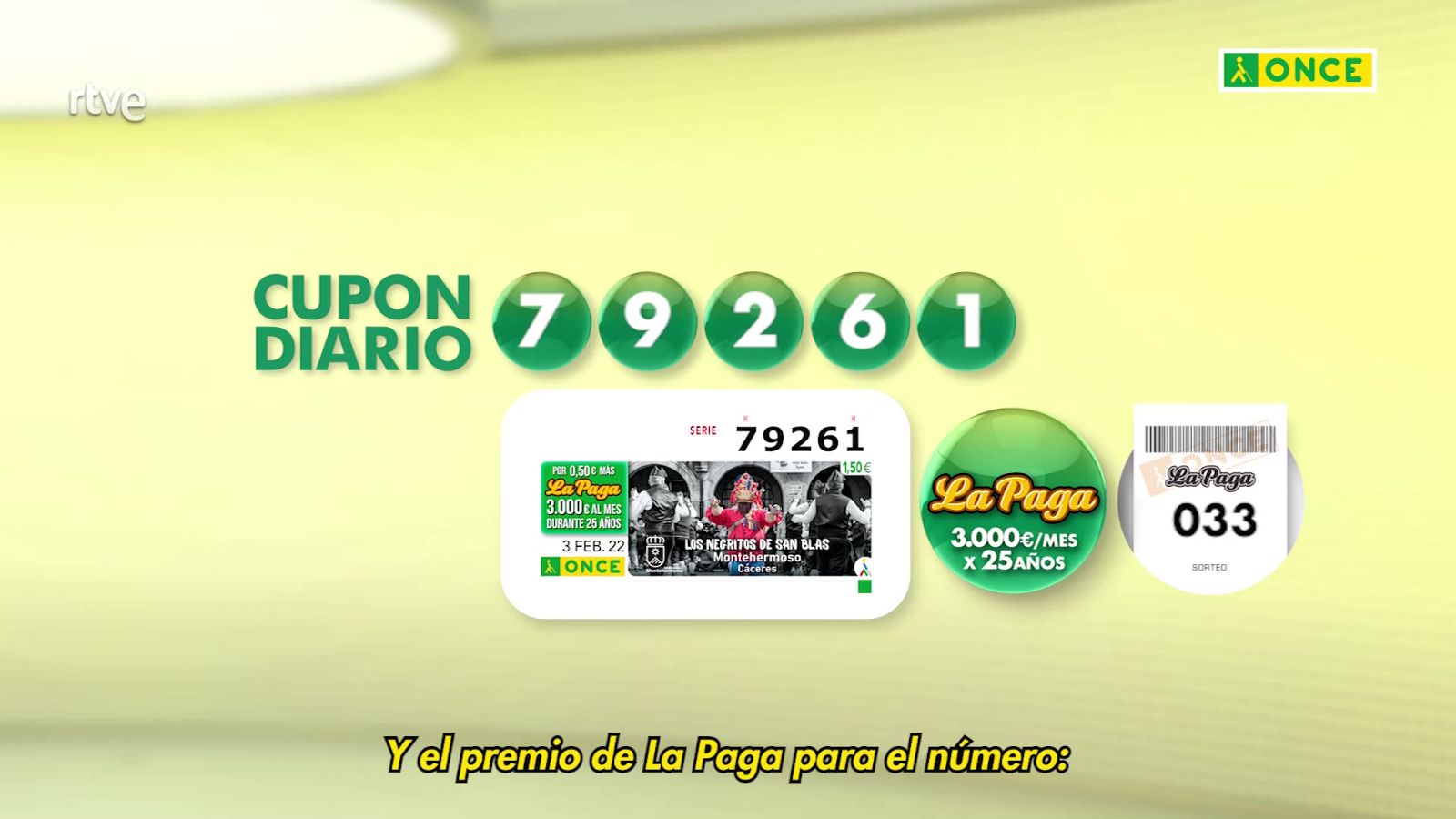 Sorteo ONCE - 03/02/22 - ver ahora