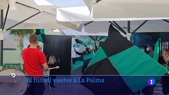 Telediario 2 - El fútbol vuelve a El Paso, en La Palma, 146 días después