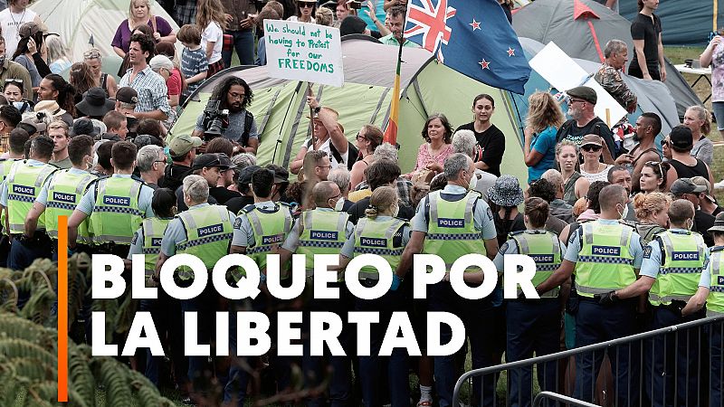 Movilizaciones frente al parlamento bloquean la capital de Nueva Zelanda inspiradas en el 'Convoy de la libertad'