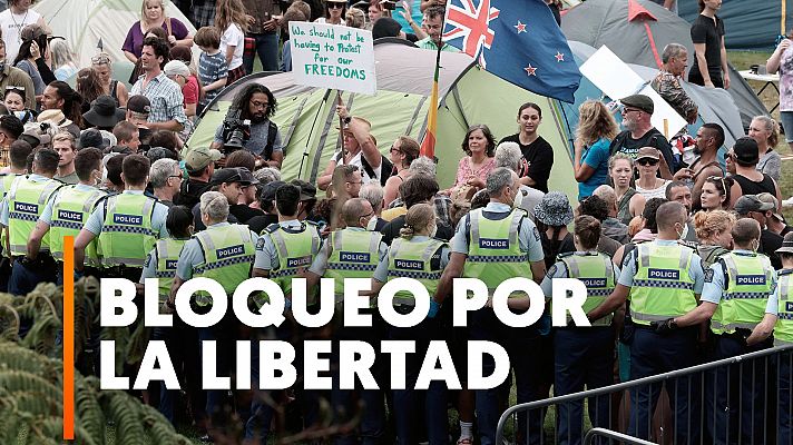 Movilizaciones frente al parlamento bloquean la capital de Nueva Zelanda inspiradas en el 'Convoy de la libertad'