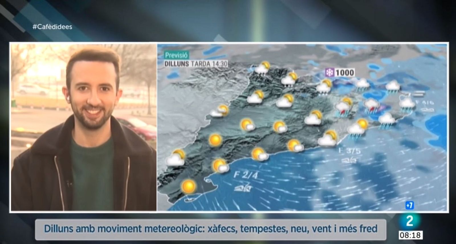 El Temps (14/02/2022) -Avui s'obriran clarianes, però també s'esperen xàfecs, tempestes, neu, vent i més fred