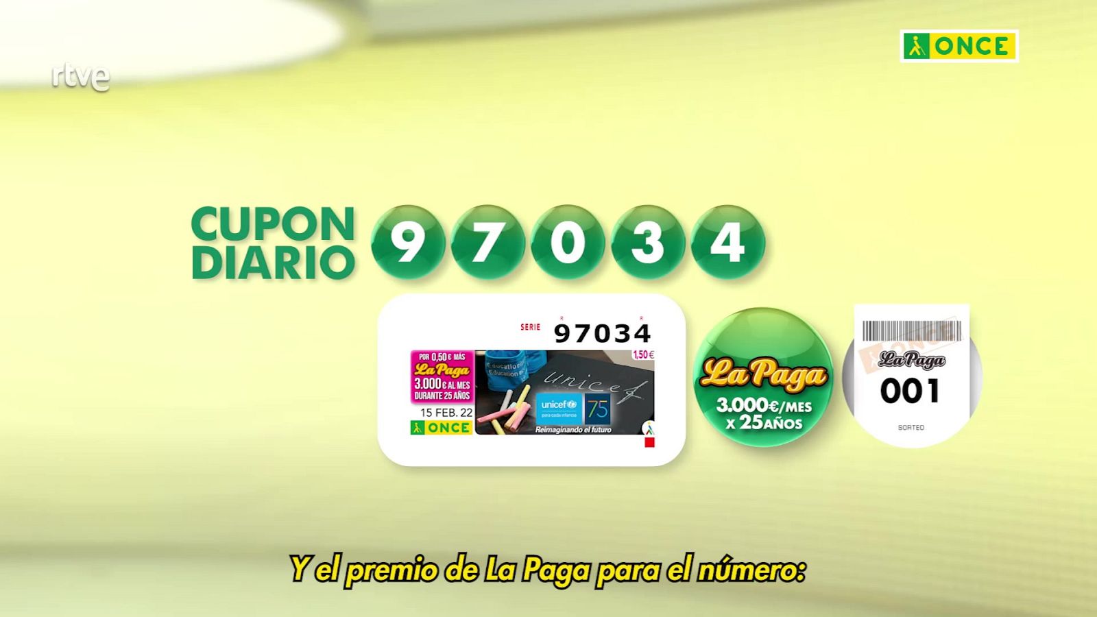 Sorteo ONCE - 15/02/22 - ver ahora