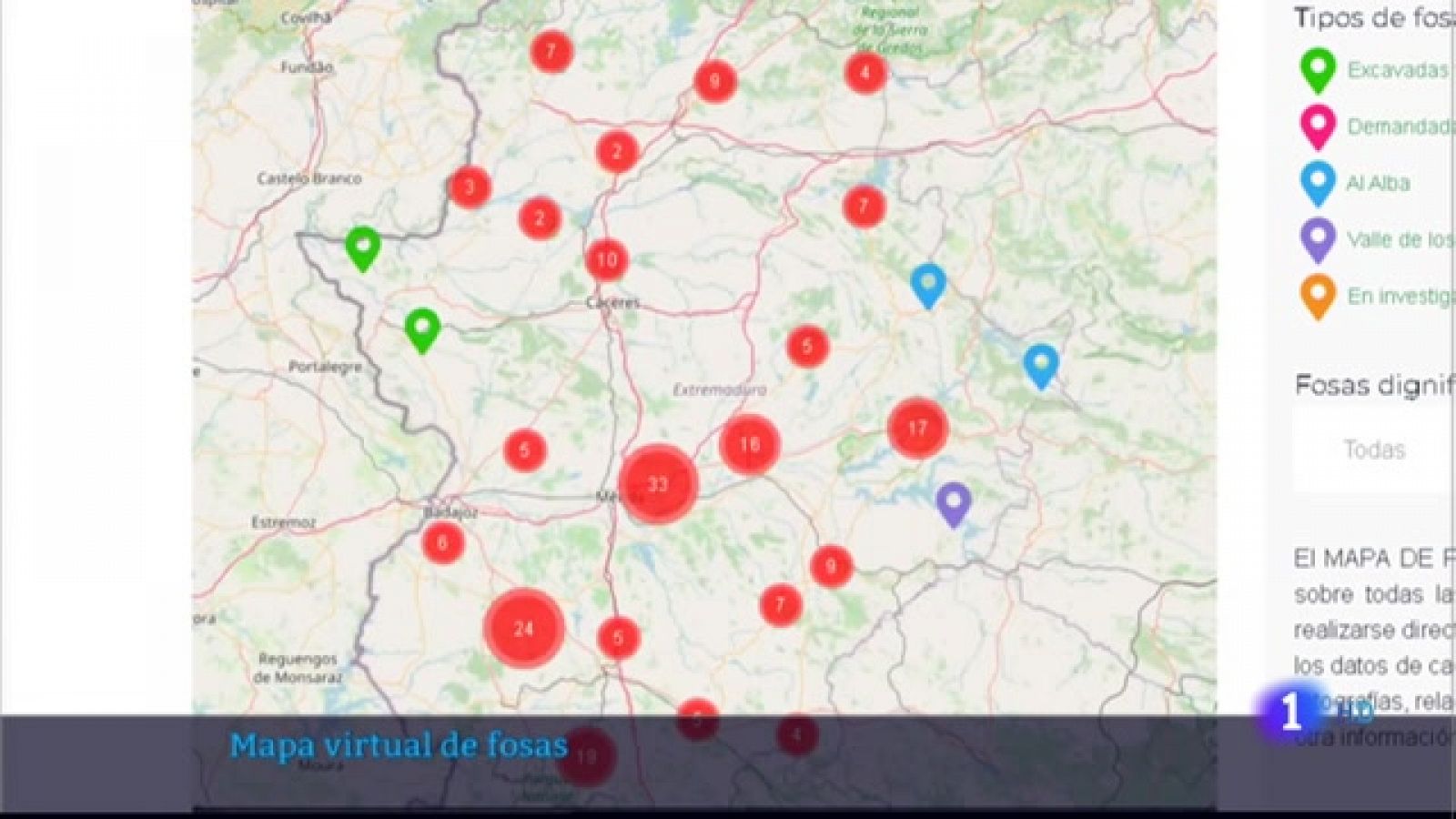 Mapa virtual de fosas comunes en la región