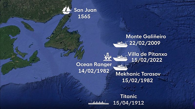 Del Titanic al Villa de Pitanxo: las peligrosas aguas de Terranova